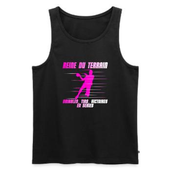 Reine du Hand : Dribble, Tire, Gagne ! - Débardeur bio Premium Homme - noir - Devant - Michal (187cm)