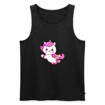 Licorne Mythique Animal Licornes Fille Licorne - Débardeur bio Premium Homme - noir - Devant - AI Model Male 178 light (178cm)