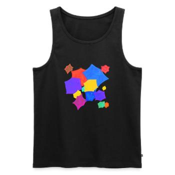 BUBBLES OF A HYPERBOLIC PLANET V T-shirt - Männer Premium Bio Tank Top - Schwarz - Vorne - AI Model Male 178 light (178cm)