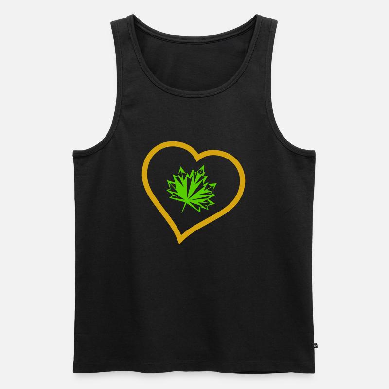 herbst blatt - Männer Premium Bio Tank Top - Schwarz