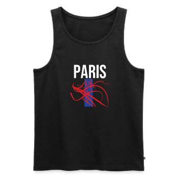 Le t-shirt créatif P.A.R.I.S. - Débardeur bio Premium Homme - noir - Devant - AI Model Male 178 light (178cm)