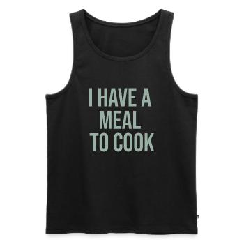 J’ai un repas à cuisiner design pour les cuisiniers à domicile - Débardeur bio Premium Homme - noir - Devant - Michal (187cm)