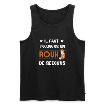 Il faut toujours un Roux de secours - Débardeur bio Premium Homme - noir - Devant - Michal (187cm)