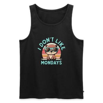 Cadeau Drôle 'I Don't Like Monday', Marmotte - Débardeur bio Premium Homme - noir - Devant - AI Model Male 178 light (178cm)