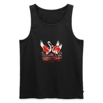 Japan fans beware - Men's Premium Organic Tank Top - black - Front - AI Model Male 178 light (178cm)