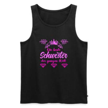 beste schwester - Männer Premium Bio Tank Top - Schwarz - Vorne - Michal (187cm)