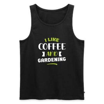 I like coffee and gardening funny gift gardener - Débardeur bio Premium Homme - noir - Devant - Michal (187cm)