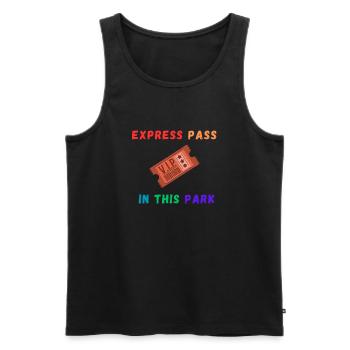 Pass express pour le parc - Débardeur bio Premium Homme - noir - Devant - Michal (187cm)