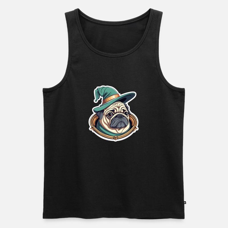Mops - Männer Premium Bio Tank Top - Schwarz