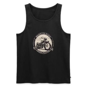 Motorrad Logo / Bike / Zweirad / Fahrzeug / Motors - Männer Premium Bio Tank Top - Schwarz - Vorne - AI Model Male 178 light (178cm)