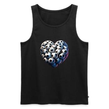 Fußballmannschaft Fußballdesign Fußballspieler - Männer Premium Bio Tank Top - Schwarz - Vorne - Michal (187cm)