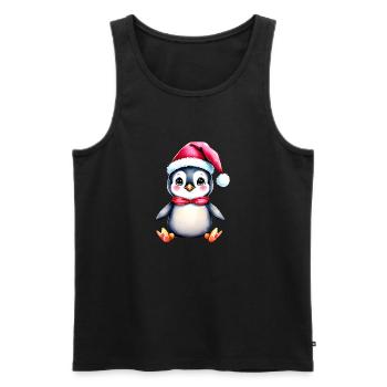 Weihnachten Weihnachtsmütze Geschenk weihnachtlich - Männer Premium Bio Tank Top - Schwarz - Vorne - Michal (187cm)
