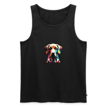 Chiot Labrador propriétaire Labrador Retriever - Débardeur bio Premium Homme - noir - Devant - Michal (187cm)