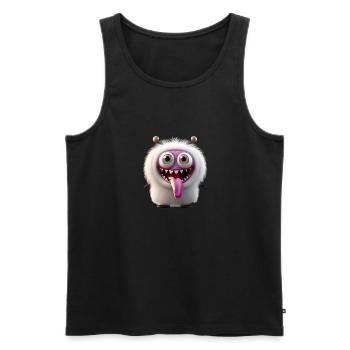 Frohes Halloween niedliche Monster Zunge raus gruselig lustig - Männer Premium Bio Tank Top - Schwarz - Vorne - Michal (187cm)