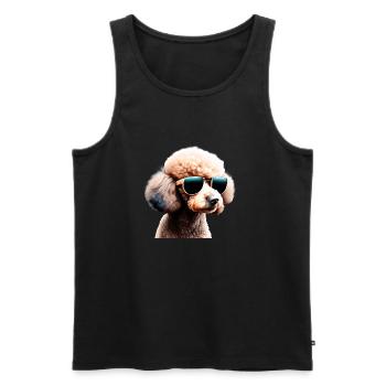 Caniche Dog Propriétaire Chien Love Poodle Puppy Puppy Puppy - Débardeur bio Premium Homme - noir - Devant - AI Model Male 178 light (178cm)