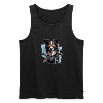 Biker Collie Cool - Débardeur bio Premium Homme - noir - Devant - Michal (187cm)