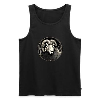 Widder / Tier / Sternzeichen / Schaf / Tierkreis - Männer Premium Bio Tank Top - Schwarz - Vorne - AI Model Male 178 light (178cm)