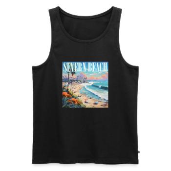 Severn Beach - Men's Premium Organic Tank Top - black - Front - Michal (187cm)