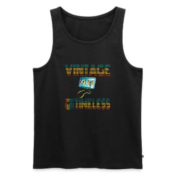 Vintage is time less - Men's Premium Organic Tank Top - black - Front - AI Model Male 178 light (178cm)
