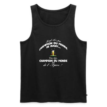 Rugby and Aperitif: Champion's Gift! - Men's Premium Organic Tank Top - black - Front - Michal (187cm)