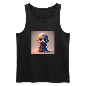 Joyeux Halloween mignon monstre maman effrayant drôle - Débardeur bio Premium Homme - noir - Devant - Michal (187cm)