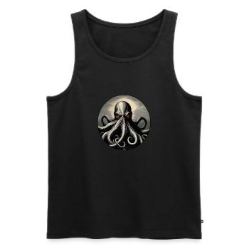 Poulpe / Sous-marin / Océan / Faune marine / Mer profonde - Débardeur bio Premium Homme - noir - Devant - AI Model Male 178 light (178cm)