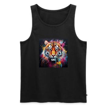 Tiger Tiger! - Men's Premium Organic Tank Top - black - Front - AI Model Male 178 light (178cm)