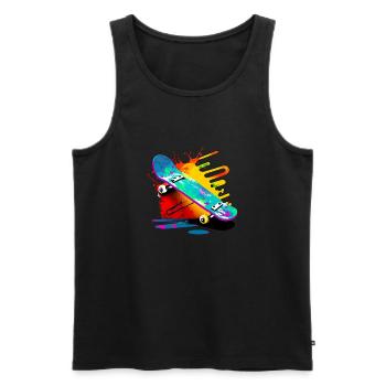 Skate type graffiti - Débardeur bio Premium Homme - noir - Devant - AI Model Male 178 light (178cm)