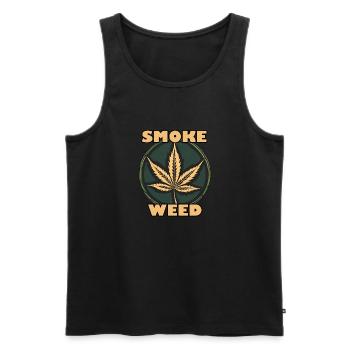 Weed / Cannabis / Weed / Smoking / Joint / Hash - Men's Premium Organic Tank Top - black - Front - AI Model Male 178 light (178cm)