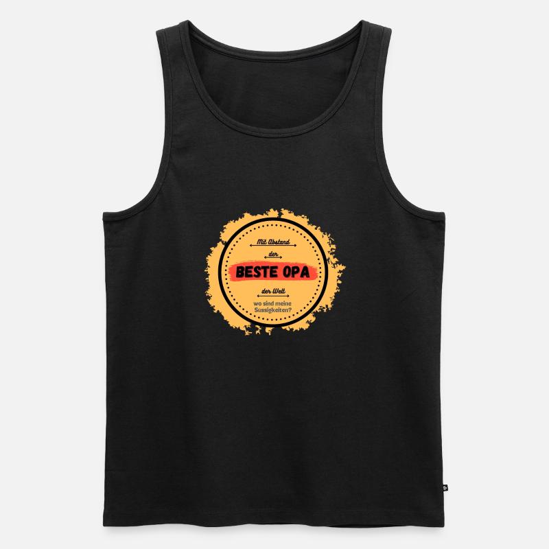 Bester Opa mit Abstand - Männer Premium Bio Tank Top - Schwarz
