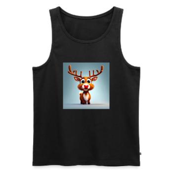 niedliche rote nase rentier weihnachtliche weihnachtsstimmung - Männer Premium Bio Tank Top - Schwarz - Vorne - Michal (187cm)