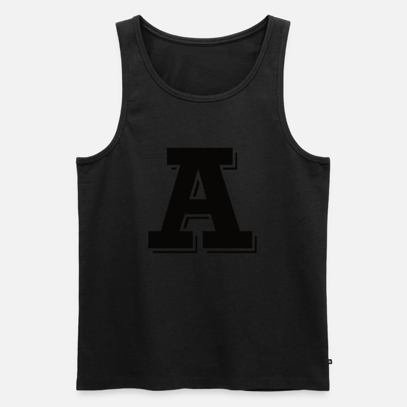 A Letter Logo - Männer Premium Bio Tank Top - Schwarz