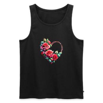 Mariage, Fête des mères, Amour, Fiançailles, Saint-Valentin - Débardeur bio Premium Homme - noir - Devant - AI Model Male 178 light (178cm)