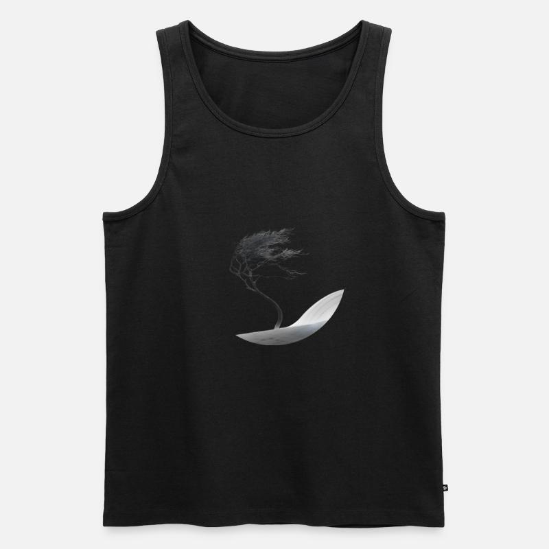 Ein kleiner Baum im grossen Sturm - Männer Premium Bio Tank Top - Schwarz