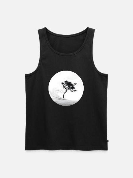 Ein Bäumchen im Sturm - Männer Premium Bio Tank Top - Schwarz