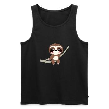 Sloth, Sloth Drawing, Fatigue, Sloths - Men's Premium Organic Tank Top - black - Front - Michal (187cm)