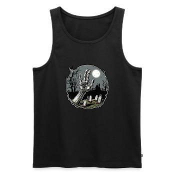 Zombie Hand / Halloween / Finger / Earth / Undead - Men's Premium Organic Tank Top - black - Front - Michal (187cm)