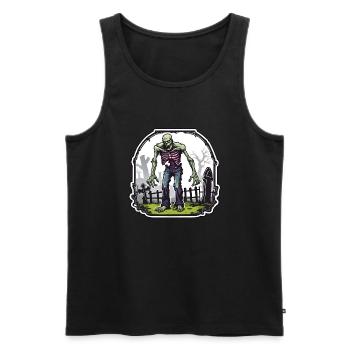Zombie / Apocalypse / Undead / Horror / Virus / Logo - Men's Premium Organic Tank Top - black - Front - Michal (187cm)