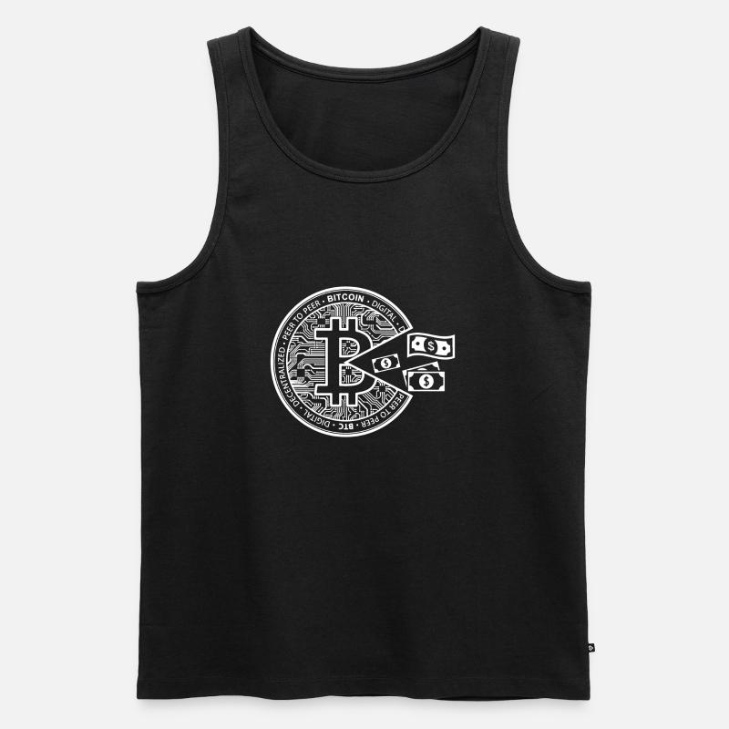 BTC Bitcoin - Männer Premium Bio Tank Top - Schwarz