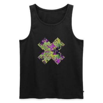 Masks shapes modernist abstract art art geometry - Men's Premium Organic Tank Top - black - Front - AI Model Male 178 light (178cm)
