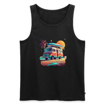 CAMPER VAN - Men's Premium Organic Tank Top - black - Front - Michal (187cm)