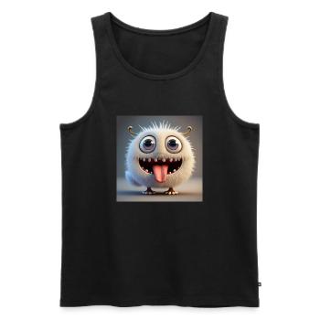 Joyeux Halloween mignon monstre langue de plaisir effrayant - Débardeur bio Premium Homme - noir - Devant - AI Model Male 178 light (178cm)