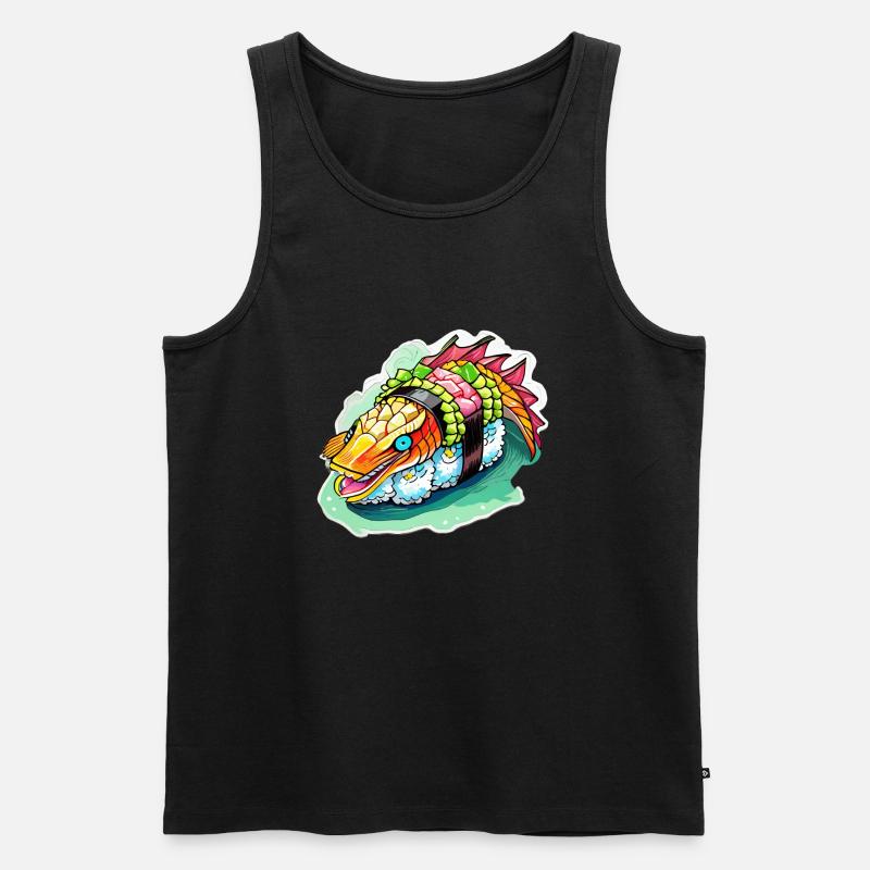 Sushi-Drache - Männer Premium Bio Tank Top - Schwarz