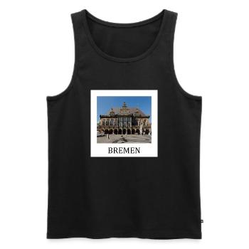 Bremen - Männer Premium Bio Tank Top - Schwarz - Vorne - AI Model Male 178 light (178cm)