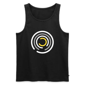 Abstraktes Design mit Formen von C Kreisen - Männer Premium Bio Tank Top - Schwarz - Vorne - AI Model Male 178 light (178cm)