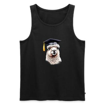 Baccalauréat Diplômé Études Alpaga Certificat de fin d’études - Débardeur bio Premium Homme - noir - Devant - Michal (187cm)