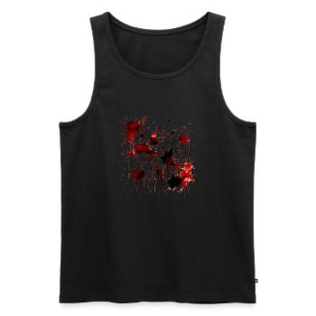 Blutspritzer Halloween Blut Blutfelcken - Männer Premium Bio Tank Top - Schwarz - Vorne - AI Model Male 178 light (178cm)