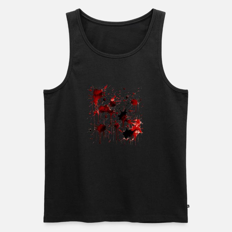 Blutspritzer Halloween Blut Blutfelcken - Männer Premium Bio Tank Top - Schwarz