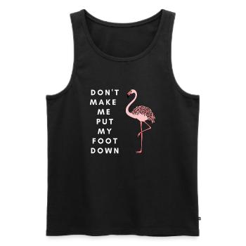 Flamingo Foot Down Funny Design - Men's Premium Organic Tank Top - black - Front - AI Model Male 178 light (178cm)