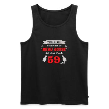 This Is What A Handsome 59-Year-Old Guy Looks Like - Men's Premium Organic Tank Top - black - Front - AI Model Male 178 light (178cm)